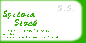 szilvia sivak business card